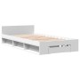 Weißes Holzwerkstoffbett mit Schublade 100x200 cm von vidaXL, Betten und Lattenroste - Ref: Foro24-3280790, Preis: 138,86 €, ...