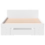 Weißes Holzwerkstoffbett mit Schublade 100x200 cm von vidaXL, Betten und Lattenroste - Ref: Foro24-3280790, Preis: 138,86 €, ...