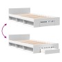 Weißes Holzwerkstoffbett mit Schublade 100x200 cm von vidaXL, Betten und Lattenroste - Ref: Foro24-3280790, Preis: 138,86 €, ...
