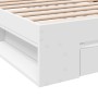 Weißes Holzwerkstoffbett mit Schublade 100x200 cm von vidaXL, Betten und Lattenroste - Ref: Foro24-3280790, Preis: 138,86 €, ...