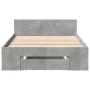 Concrete gray engineered wood bed with drawer 90x200 cm by vidaXL, Beds and slatted bases - Ref: Foro24-3280800, Price: 151,8...