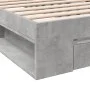 Concrete gray engineered wood bed with drawer 90x200 cm by vidaXL, Beds and slatted bases - Ref: Foro24-3280800, Price: 151,8...