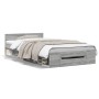 Cama con cajón madera de ingeniería gris Sonoma 90x200 cm de vidaXL, Camas y somieres - Ref: Foro24-3280802, Precio: 134,88 €...