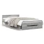 Sonoma gray engineered wood bed with drawer 90x200 cm by vidaXL, Beds and slatted bases - Ref: Foro24-3280802, Price: 133,29 ...