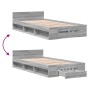 Cama con cajón madera de ingeniería gris Sonoma 90x200 cm de vidaXL, Camas y somieres - Ref: Foro24-3280802, Precio: 134,88 €...