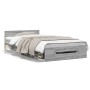 Cama con cajón madera de ingeniería gris Sonoma 75x190 cm de vidaXL, Camas y somieres - Ref: Foro24-3280809, Precio: 120,40 €...