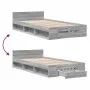 Cama con cajón madera de ingeniería gris Sonoma 75x190 cm de vidaXL, Camas y somieres - Ref: Foro24-3280809, Precio: 118,94 €...