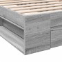 Cama con cajón madera de ingeniería gris Sonoma 75x190 cm de vidaXL, Camas y somieres - Ref: Foro24-3280809, Precio: 120,40 €...