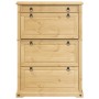 Mueble zapatero Corona madera maciza de pino 99x32x138 cm de vidaXL, Zapateros y organizadores de calzado - Ref: Foro24-40027...