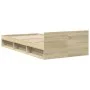 Sonoma oak engineered wood bed with drawer 100x200 cm by vidaXL, Beds and slatted bases - Ref: Foro24-3280792, Price: 131,18 ...