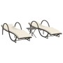 Sonnenliegen mit Tisch 2 Einheiten braunes synthetisches Rattan von vidaXL, Liegen - Ref: Foro24-368264, Preis: 275,46 €, Rab...