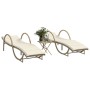 Sonnenliegen mit Tisch 2 Einheiten beige synthetisches Rattan von vidaXL, Liegen - Ref: Foro24-368266, Preis: 287,36 €, Rabat...