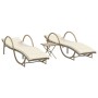 Sonnenliegen mit Tisch 2 Einheiten beige synthetisches Rattan von vidaXL, Liegen - Ref: Foro24-368266, Preis: 287,36 €, Rabat...