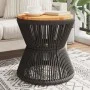 Mesa de centro base de alambre madera acacia negro Ø 45x44 cm by vidaXL, Garden tables - Ref: Foro24-365637, Price: 97,96 €, ...