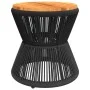 Mesa de centro base de alambre madera acacia negro Ø 45x44 cm by vidaXL, Garden tables - Ref: Foro24-365637, Price: 97,96 €, ...