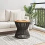 Mesa de centro base de alambre madera acacia negro Ø 45x44 cm by vidaXL, Garden tables - Ref: Foro24-365637, Price: 97,96 €, ...