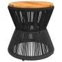 Mesa de centro base de alambre madera acacia negro Ø 45x44 cm by vidaXL, Garden tables - Ref: Foro24-365637, Price: 97,96 €, ...