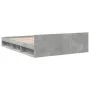 Concrete gray engineered wood bed with drawers 120x190 cm by vidaXL, Beds and slatted bases - Ref: Foro24-3280779, Price: 172...