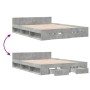 Concrete gray engineered wood bed with drawers 120x190 cm by vidaXL, Beds and slatted bases - Ref: Foro24-3280779, Price: 175...