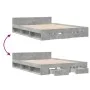 Concrete gray engineered wood bed with drawers 120x190 cm by vidaXL, Beds and slatted bases - Ref: Foro24-3280779, Price: 172...