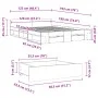 Concrete gray engineered wood bed with drawers 120x190 cm by vidaXL, Beds and slatted bases - Ref: Foro24-3280779, Price: 172...