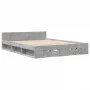 Concrete gray engineered wood bed with drawers 135x190 cm by vidaXL, Beds and slatted bases - Ref: Foro24-3280772, Price: 157...