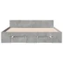 Concrete gray engineered wood bed with drawers 135x190 cm by vidaXL, Beds and slatted bases - Ref: Foro24-3280772, Price: 157...