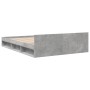 Cama con cajones madera ingeniería gris hormigón 135x190 cm de vidaXL, Camas y somieres - Ref: Foro24-3280772, Precio: 159,31...