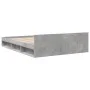 Concrete gray engineered wood bed with drawers 135x190 cm by vidaXL, Beds and slatted bases - Ref: Foro24-3280772, Price: 157...
