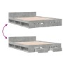 Cama con cajones madera ingeniería gris hormigón 135x190 cm de vidaXL, Camas y somieres - Ref: Foro24-3280772, Precio: 159,31...