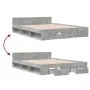Concrete gray engineered wood bed with drawers 135x190 cm by vidaXL, Beds and slatted bases - Ref: Foro24-3280772, Price: 157...