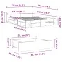 Concrete gray engineered wood bed with drawers 135x190 cm by vidaXL, Beds and slatted bases - Ref: Foro24-3280772, Price: 157...