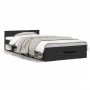 Cama con cajón madera de ingeniería negro 100x200 cm de vidaXL, Camas y somieres - Ref: Foro24-3280791, Precio: 137,35 €, Des...