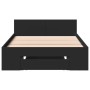 Cama con cajón madera de ingeniería negro 100x200 cm de vidaXL, Camas y somieres - Ref: Foro24-3280791, Precio: 139,02 €, Des...