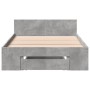 Concrete gray engineered wood bed with drawer 100x200 cm by vidaXL, Beds and slatted bases - Ref: Foro24-3280793, Price: 133,...