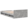 Concrete gray engineered wood bed with drawer 100x200 cm by vidaXL, Beds and slatted bases - Ref: Foro24-3280793, Price: 133,...