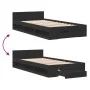 Black engineered wood bed with drawer 90x200 cm by vidaXL, Beds and slatted bases - Ref: Foro24-3280798, Price: 133,69 €, Dis...