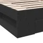 Black engineered wood bed with drawer 90x200 cm by vidaXL, Beds and slatted bases - Ref: Foro24-3280798, Price: 133,69 €, Dis...