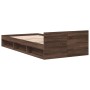 Oak brown engineered wood bed with drawer 90x200 cm by vidaXL, Beds and slatted bases - Ref: Foro24-3280803, Price: 136,95 €,...