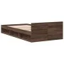 Oak brown engineered wood bed with drawer 90x200 cm by vidaXL, Beds and slatted bases - Ref: Foro24-3280803, Price: 134,76 €,...