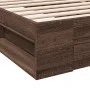 Oak brown engineered wood bed with drawer 90x200 cm by vidaXL, Beds and slatted bases - Ref: Foro24-3280803, Price: 134,76 €,...