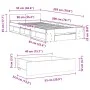 Smoked oak engineered wood bed with drawer 90x200 cm by vidaXL, Beds and slatted bases - Ref: Foro24-3280801, Price: 131,61 €...
