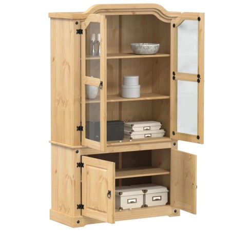 Corona solid pine wood display cabinet 103.5x42x180 cm by vidaXL, Sideboards - Ref: Foro24-4002777, Price: 352,56 €, Discount: %