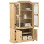 Armario con vitrina Corona madera maciza pino 103,5x42x180 cm de vidaXL, Aparadores - Ref: Foro24-4002777, Precio: 329,51 €, ...