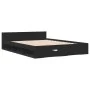 Black engineered wood bed with drawers 135x190 cm by vidaXL, Beds and slatted bases - Ref: Foro24-3280770, Price: 152,75 €, D...