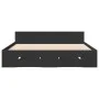 Black engineered wood bed with drawers 135x190 cm by vidaXL, Beds and slatted bases - Ref: Foro24-3280770, Price: 152,75 €, D...