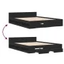 Black engineered wood bed with drawers 135x190 cm by vidaXL, Beds and slatted bases - Ref: Foro24-3280770, Price: 152,75 €, D...