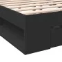 Black engineered wood bed with drawers 135x190 cm by vidaXL, Beds and slatted bases - Ref: Foro24-3280770, Price: 152,75 €, D...