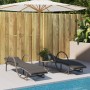 Liegestuhl mit grauem Kunststoffrattan-Kissen 60x199x42 cm. von vidaXL, Liegen - Ref: Foro24-368259, Preis: 143,91 €, Rabatt: %