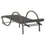 Tumbona con cojín ratán sintético gris 60x199x42 cm de vidaXL, Tumbonas - Ref: Foro24-368259, Precio: 143,82 €